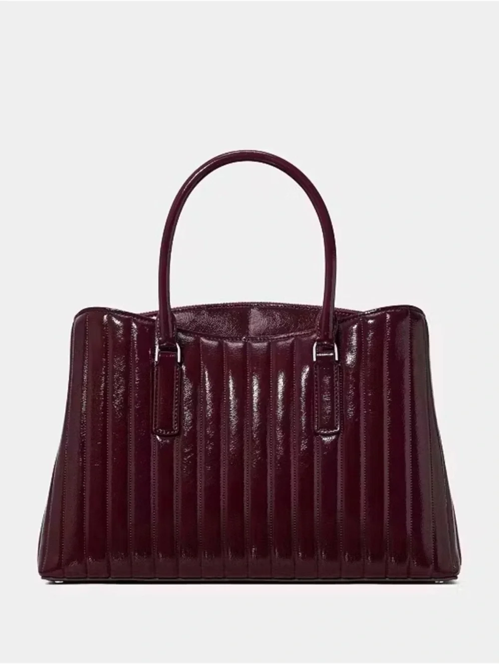 Kate Spade Thompson Street Shiny Quilted Satchel Bag Grenache